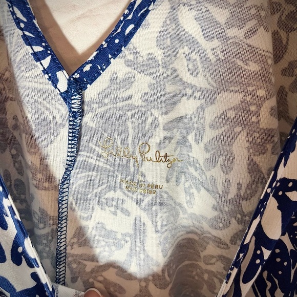 Lilly Pulitzer Blue and White Floral Women Dress - Picture 6 of 6